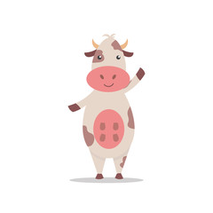 Obraz na płótnie Canvas Cow cartoon. Cute animal character in funny mascot. Illustration 