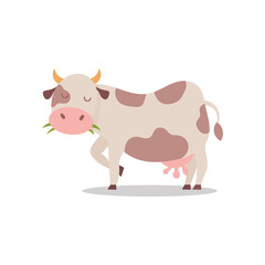 Cow cartoon. Cute  animal character in funny mascot. Illustration 