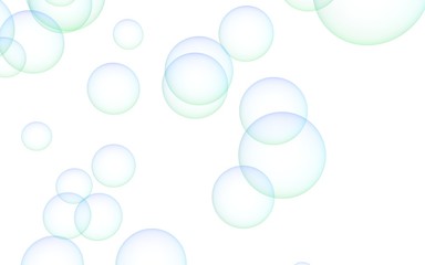 Light blue colored background with purple bubbles. Wallpaper, texture purple balloons. 3D illustration
