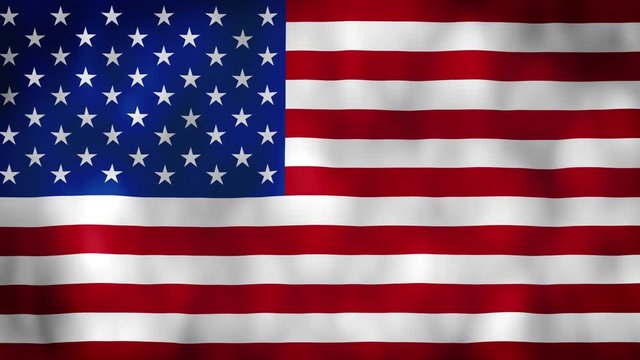 The national flag of American waving animation - 4k