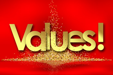 values in red background and golden stars