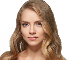 Fototapeta premium Blonde hair beauty female natural make up
