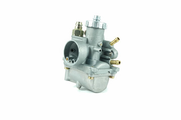 Carburetor for motorcycle, isolated on white background