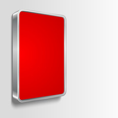 Blank red banner on wall vector illustration