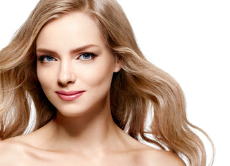 Woman beautiful Blonde hair beauty female natural make up