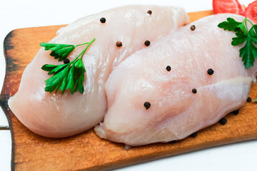Raw chicken breast fillets