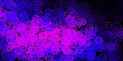 Dark Purple vector background with occult symbols.