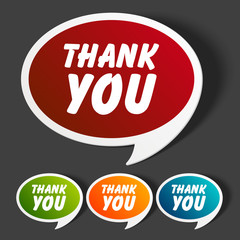 Set of speech bubbles with gratitude vector illustration