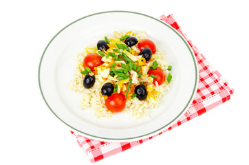 Seafood Dishes. Brown rice with squid and vegetables