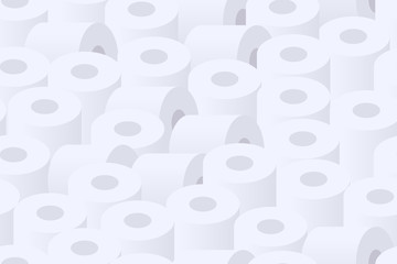 Toilet paper seamless pattern. Repetitive vector pattern of toilet paper rolls.
