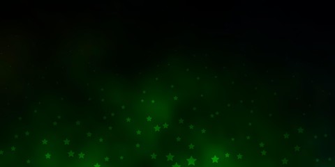 Dark Green, Red vector template with neon stars. Shining colorful illustration with small and big stars. Pattern for new year ad, booklets.