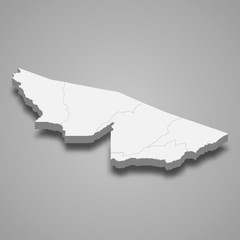 Acre 3d map state of Brazil Template for your design