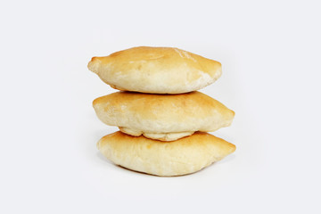 edible baked yeast dough pies with filling