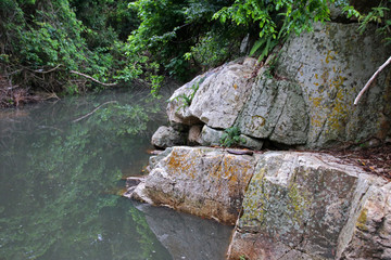 Rocks and river