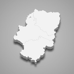 Obraz premium Aragon 3d map region of Spain Template for your design