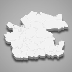arkhangelsk oblast 3d map region of Russia Template for your design