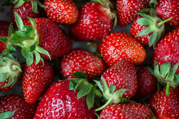 Ripe red strawberry sommer background