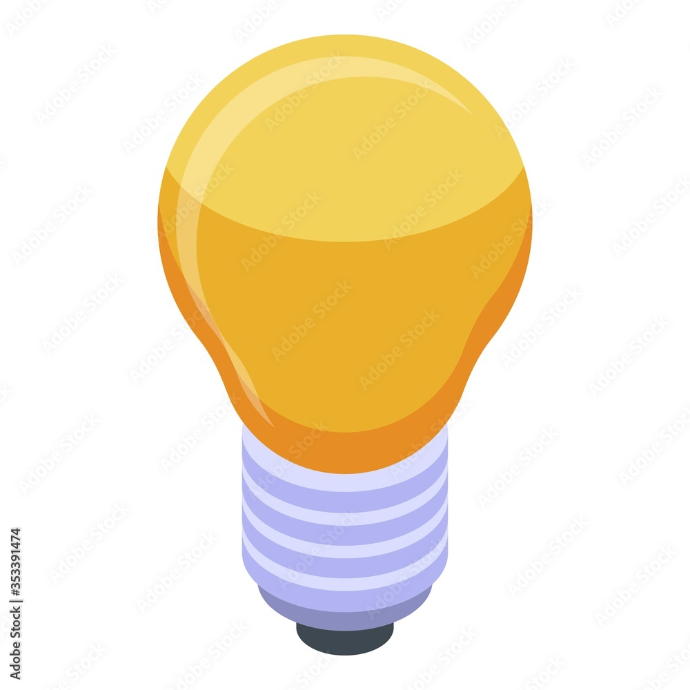 Poster bulb idea business icon. isometric of bulb idea business vector icon for web design isolated on whit