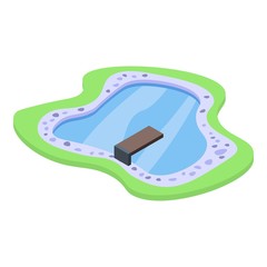 Home lake pool icon. Isometric of home lake pool vector icon for web design isolated on white background