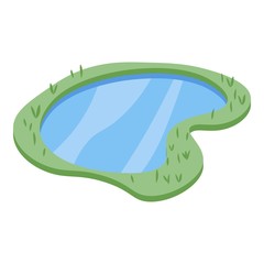 Fototapeta premium Natural lake icon. Isometric of natural lake vector icon for web design isolated on white background
