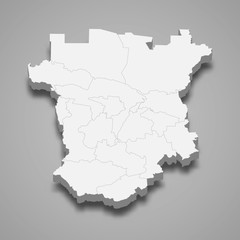 Fototapeta premium 3d map region of Russia Template for your design