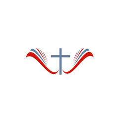 Bible and cross symbol