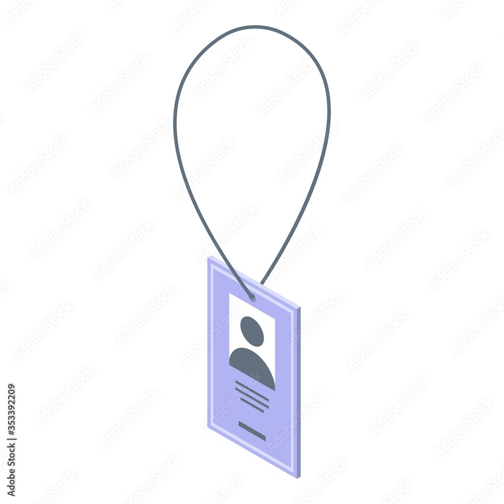 Poster guide id card icon. isometric of guide id card vector icon for web design isolated on white backgrou