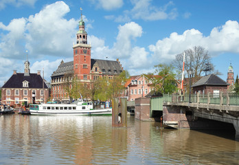 Leer mit Alter Waage und Rathaus,Ostfriesland,Niedersachsen,Deutschland