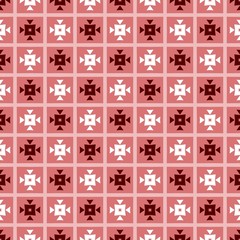 Seamless red, white geometric pattern. Modern stylish repeating background. Repeating stylish tiling