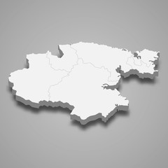 Obraz premium Chukotka 3d map region of Russia Template for your design