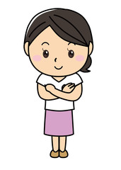 女の子01_01（笑顔・腕組み）