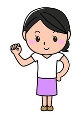 女の子01_01（笑顔・グー）