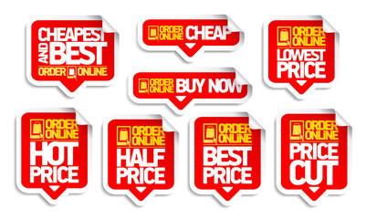 Order online price tags stickers set - cheapest and best, buy now, price cut and best price