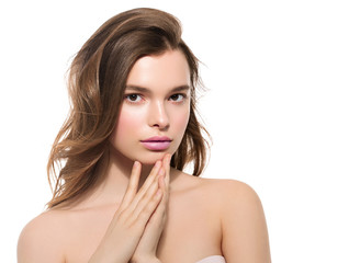 Obraz premium Fashion natural make up woman clean skin beauty portrait