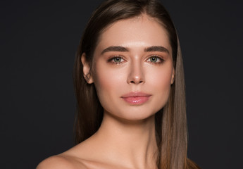 Fototapeta premium Young woman face macro natural make up