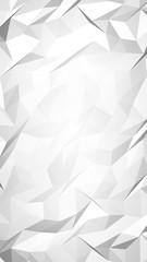 White abstract background. Lowpoly backdrop. Crumpled paper. 3D illustration