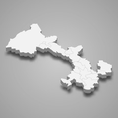 Obraz premium Gansu 3d map province of China Template for your design
