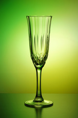 Crystal Glass goblet on colorful background