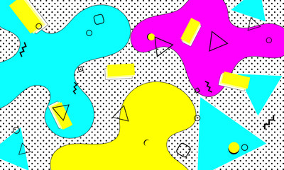 Memphis Pattern. Fun Background. Hipster Style