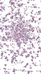 Flying euro banknotes isolated on a white background. Money is flying in the air. 500 EURO in color. 3D illustration