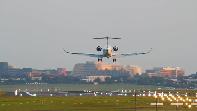 Business Jet is landing at HAM Airport