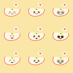 slice of apple flat design vector illustration. sliced apple