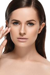 Eye line woman face makeup healthy beauty skin
