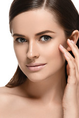 Eye line woman face makeup healthy beauty skin
