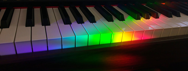Colorful Piano Keys Background