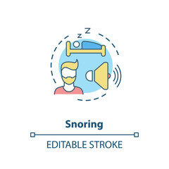 Snoring concept icon. Common mens health problem, sleep apnea idea thin line illustration. Annoying noise, disrupting chronic condition. Vector isolated outline RGB color drawing. Editable stroke