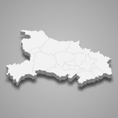 Fototapeta premium Hubei 3d map province of China Template for your design