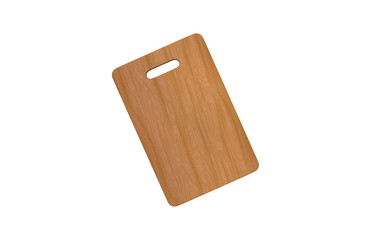 Wooden cutting board on isolated white background, 3d illustration