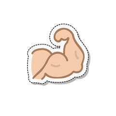 biceps doodle sticker icon