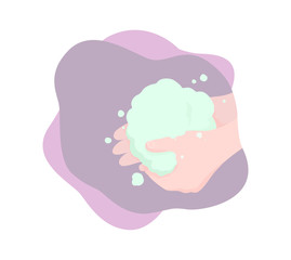 Illustration of someone washing his hands to stay safe and healthy. 